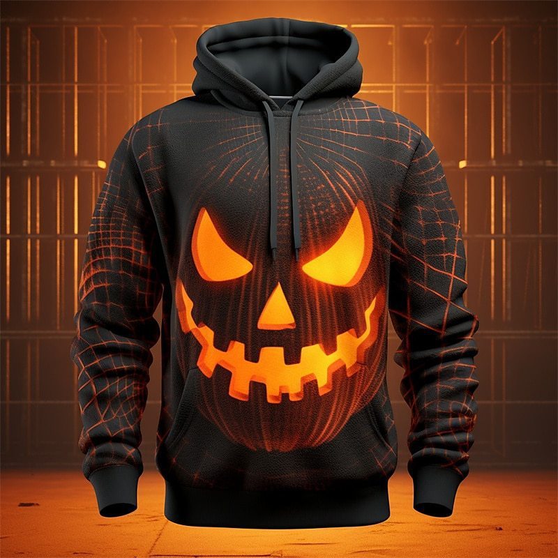 Halloween 3D Printed Pumpkin Hoodie
