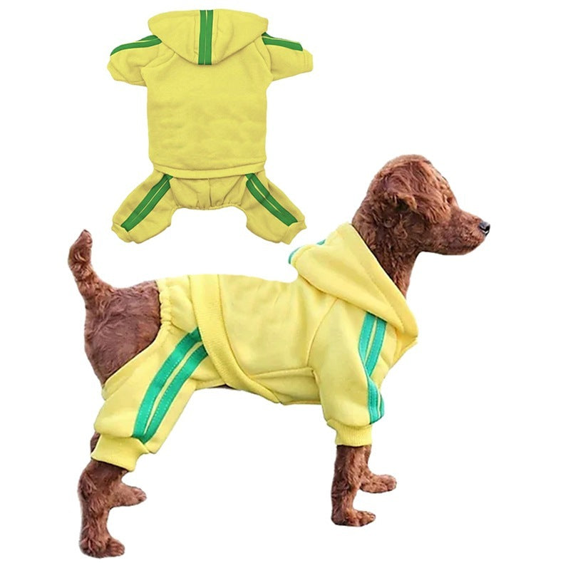 Sporty Striped Dog Hoodie