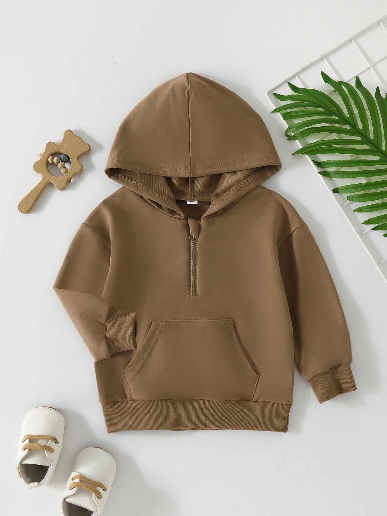 Candy-colored Half Zip Hoodie