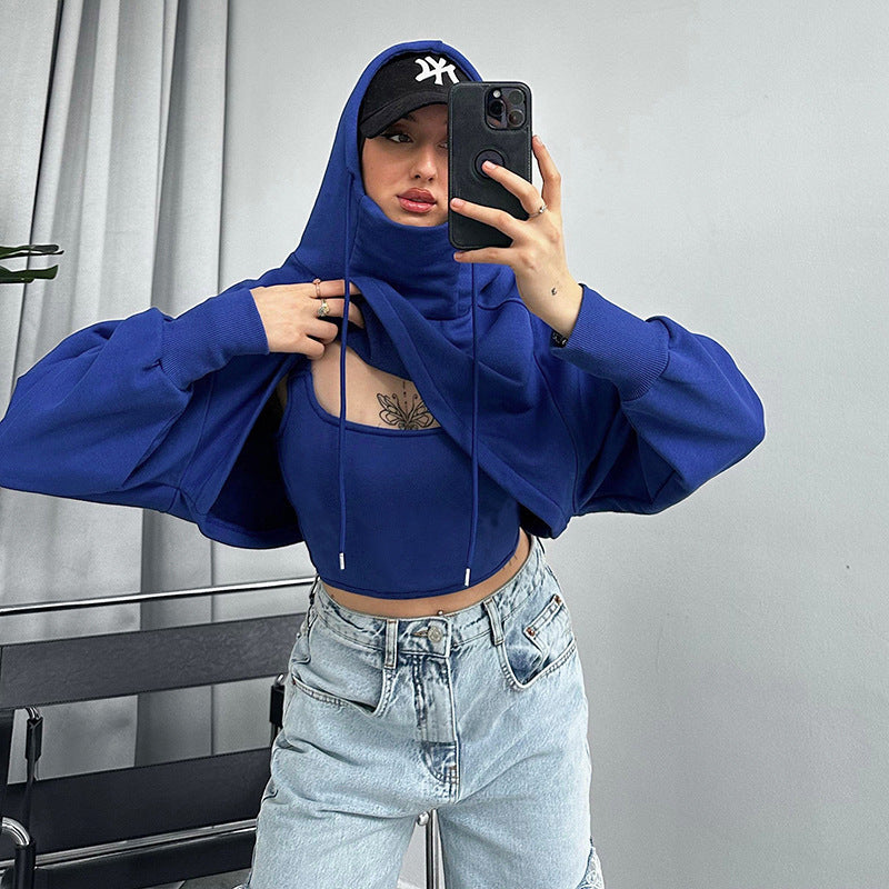Cropped Cotton Hoodie