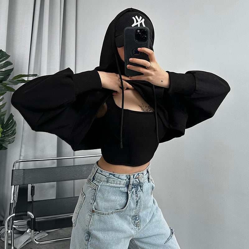 Cropped Cotton Hoodie