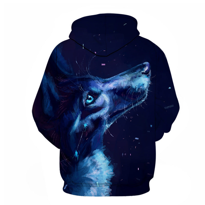 Blue Moon Wolf Hoodie
