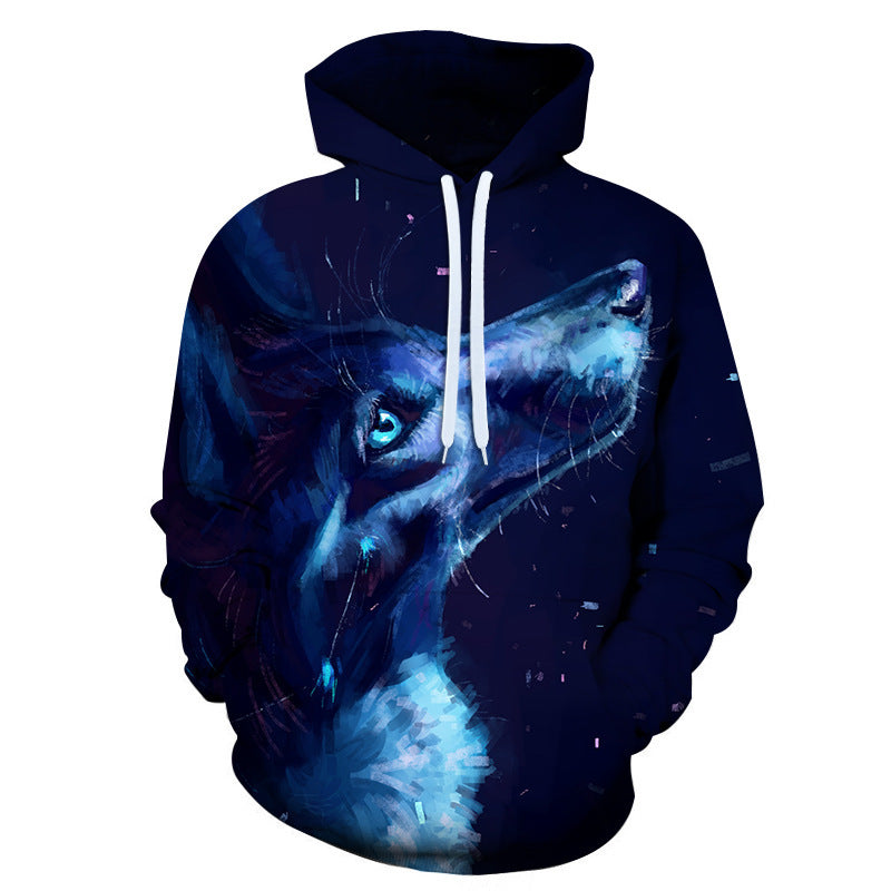 Blue Moon Wolf Hoodie