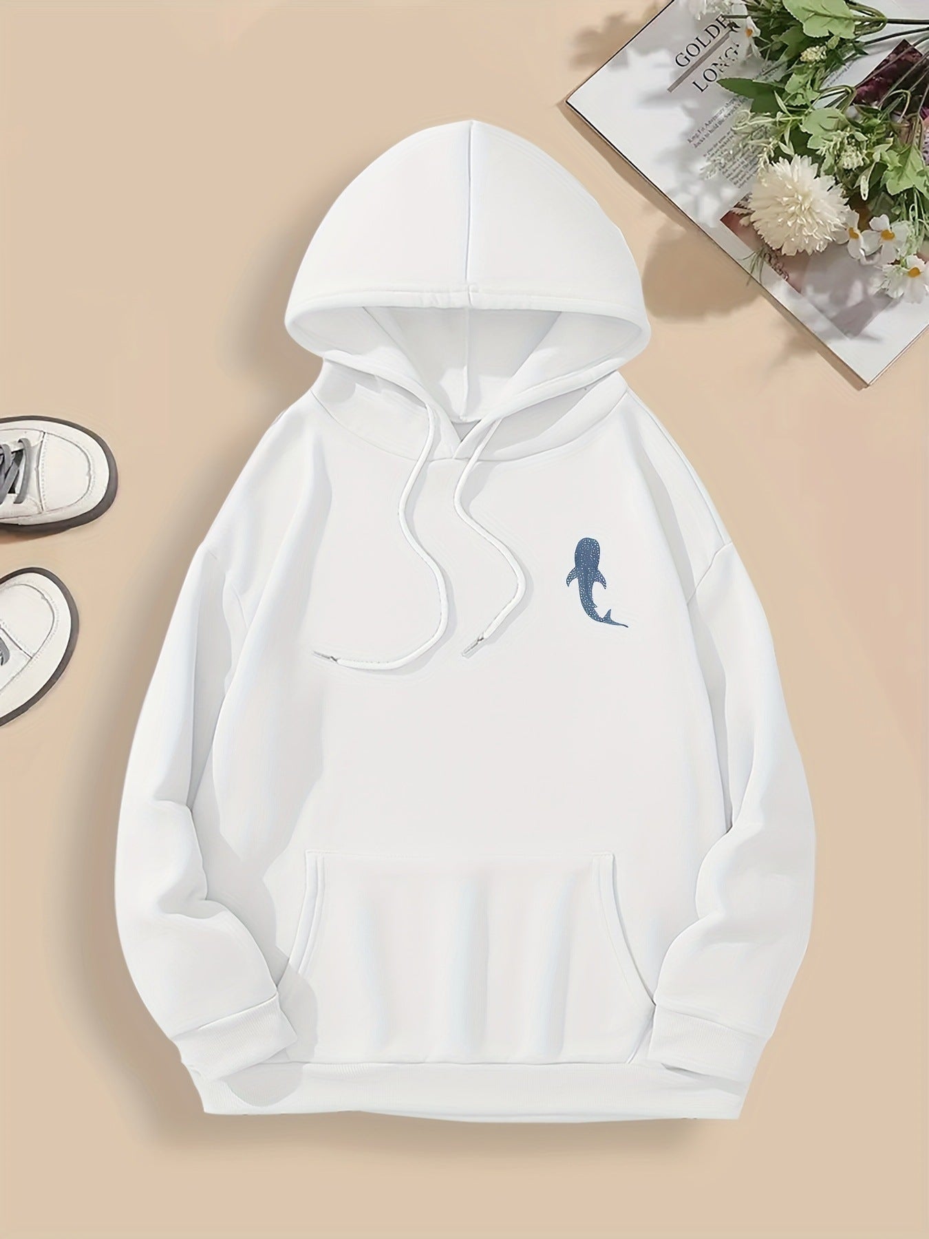 Scripture Whale Printed Hoodie