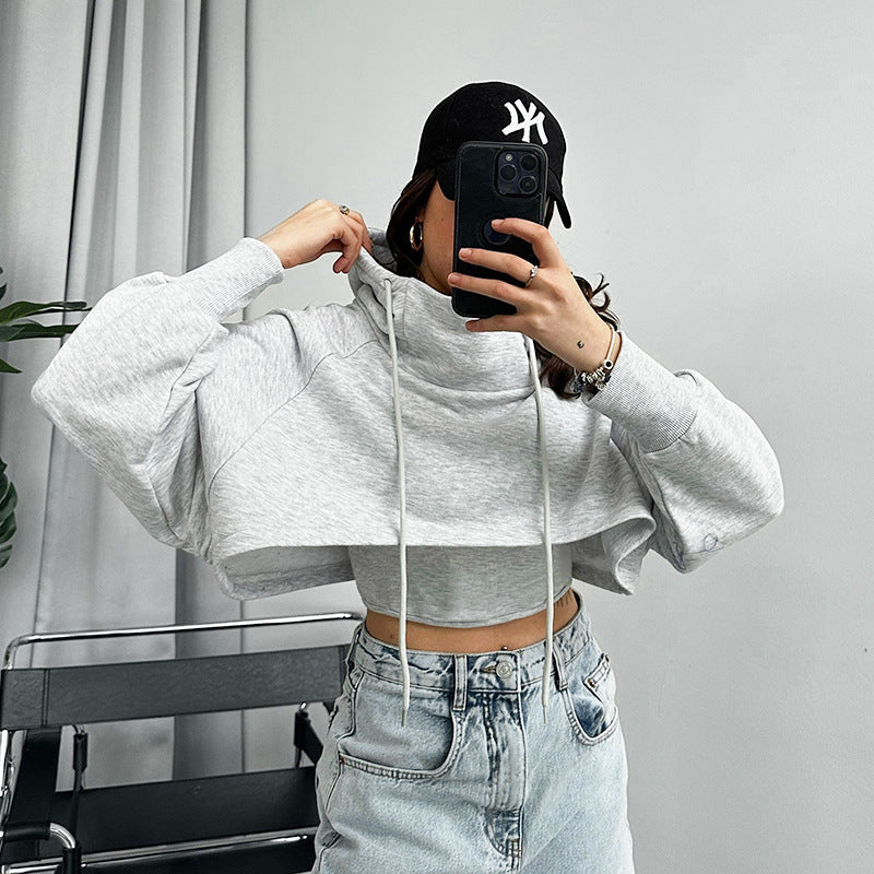 Cropped Cotton Hoodie