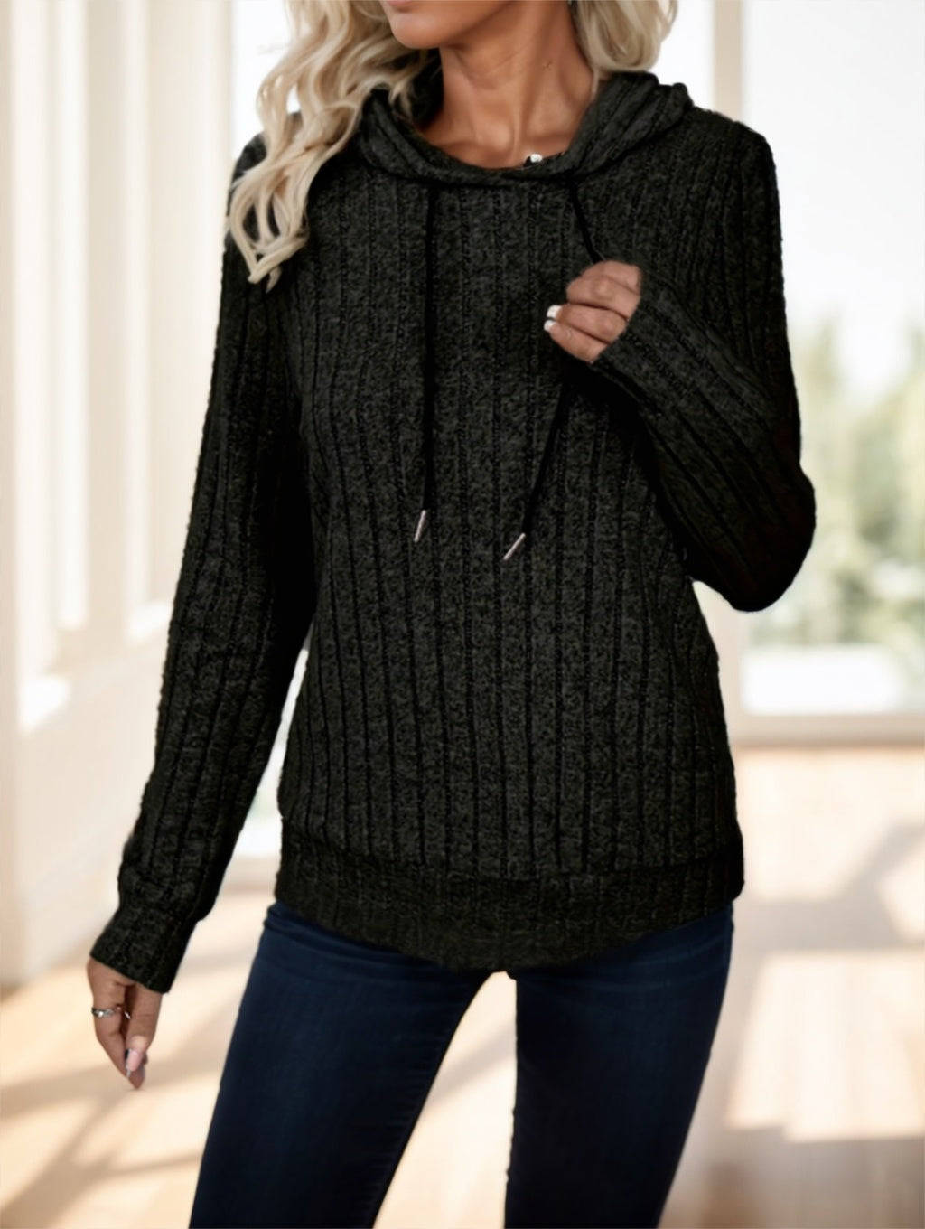 Ribbed Hoodie