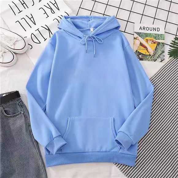 Solid Color Loose Hoodie