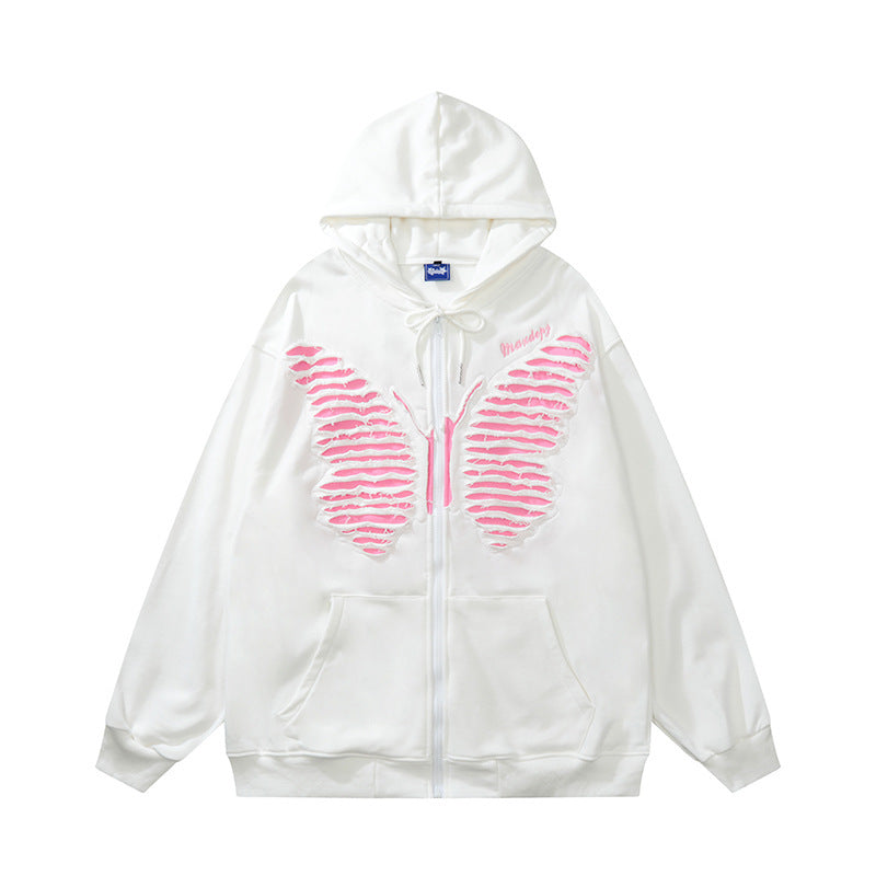 New Sweet Butterfly Print Hoodie