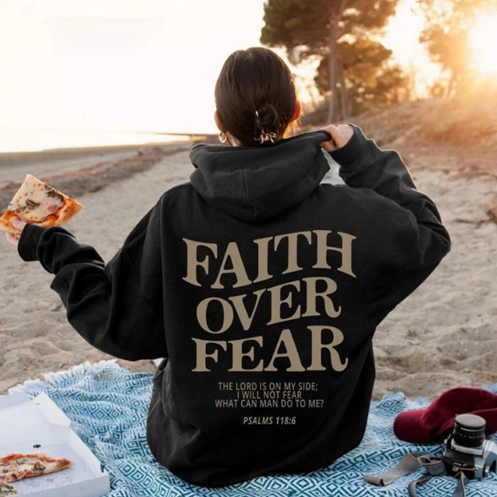 Faith Over Fear Cotton Hoodie