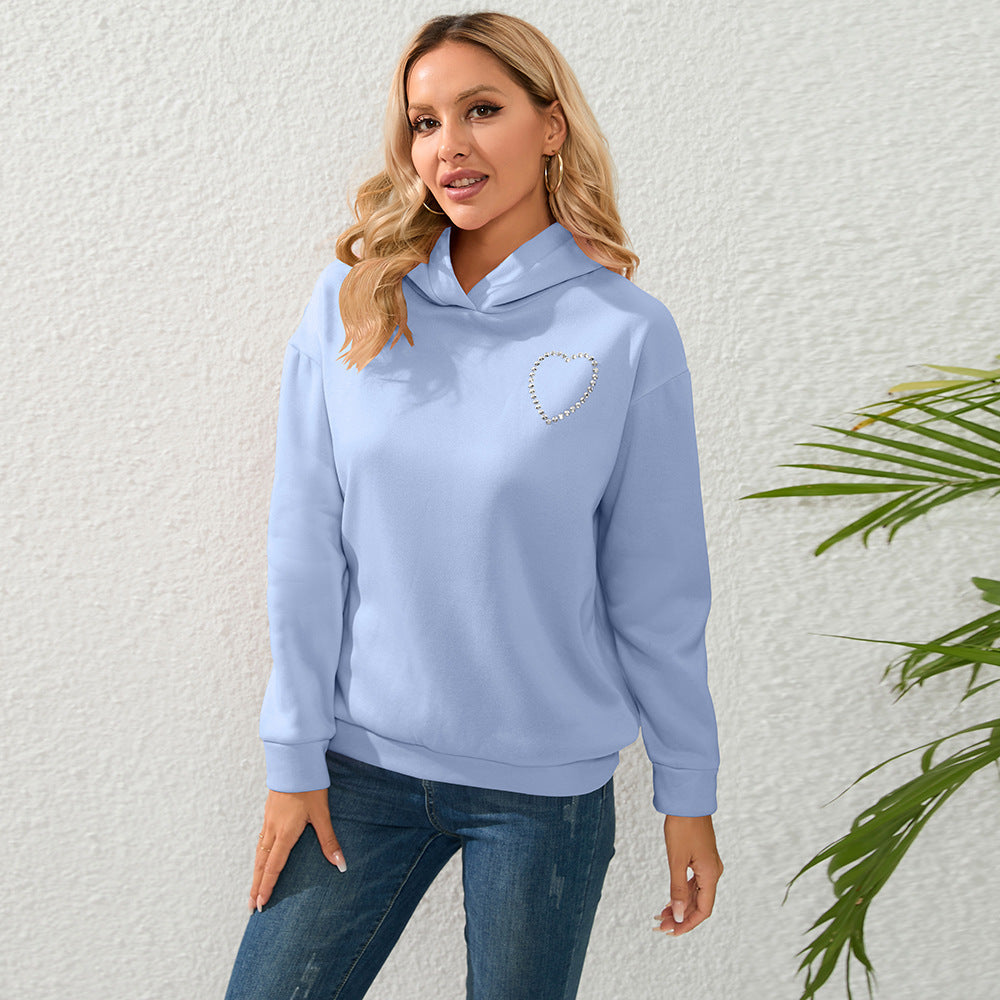 Long-sleeved Pullover Heart Hoodie