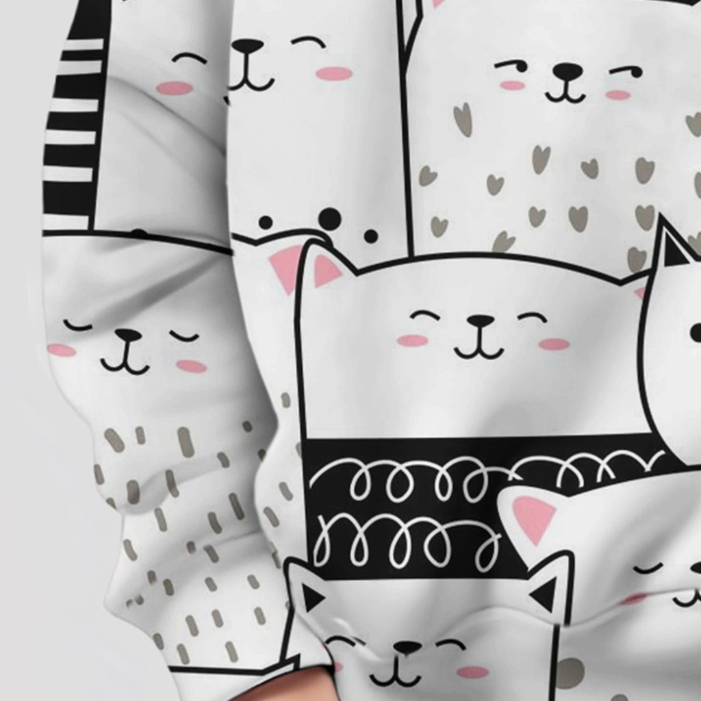 Cartoon Cat Hoodie