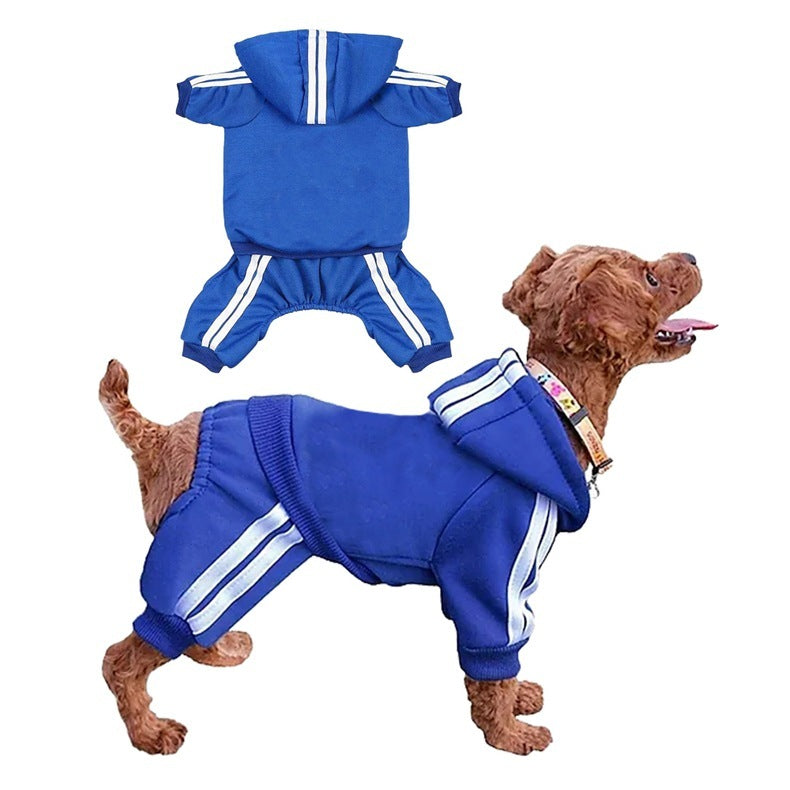 Sporty Striped Dog Hoodie