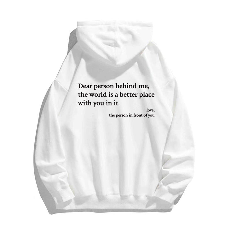Kangaroo Pocket Drawstring Printed Hoodie