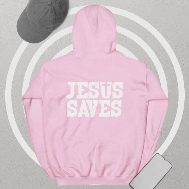 Jesus Saves Printed Cross Hoodie