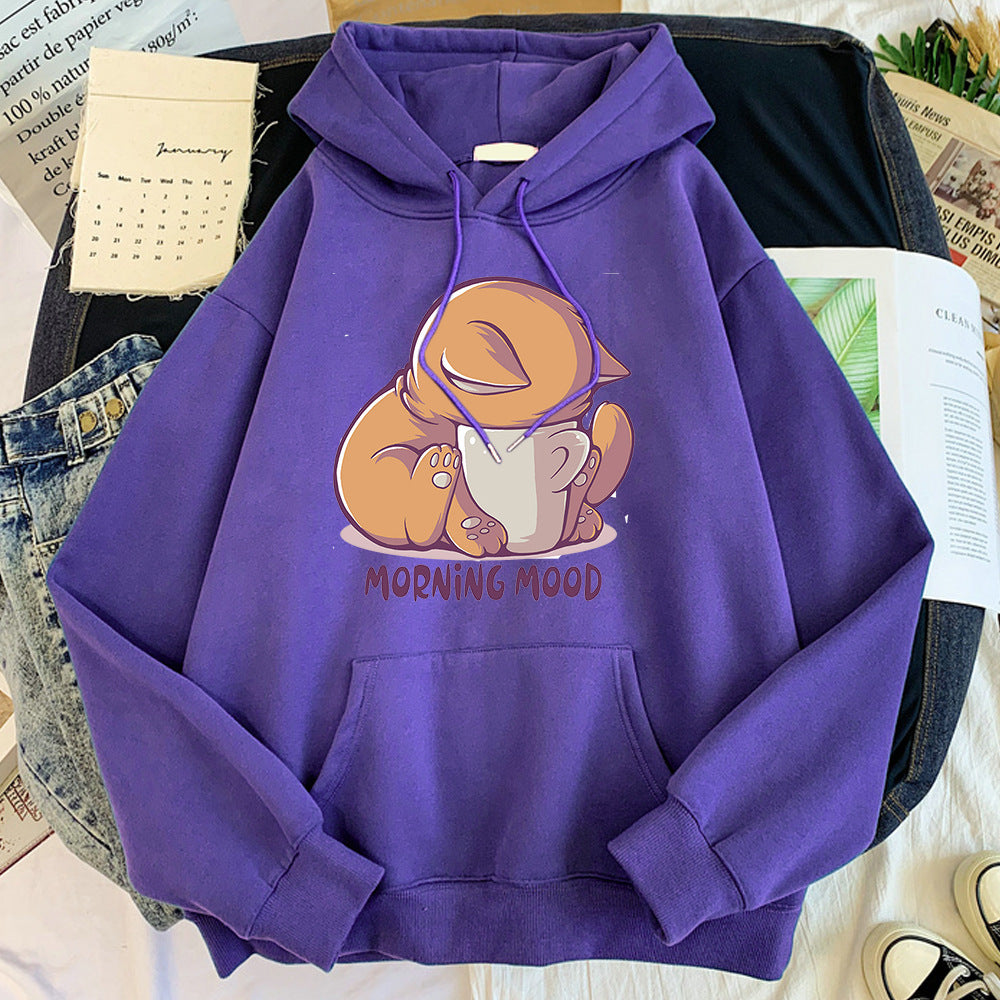 Cartoon Cute Animal Velvet Hoodie