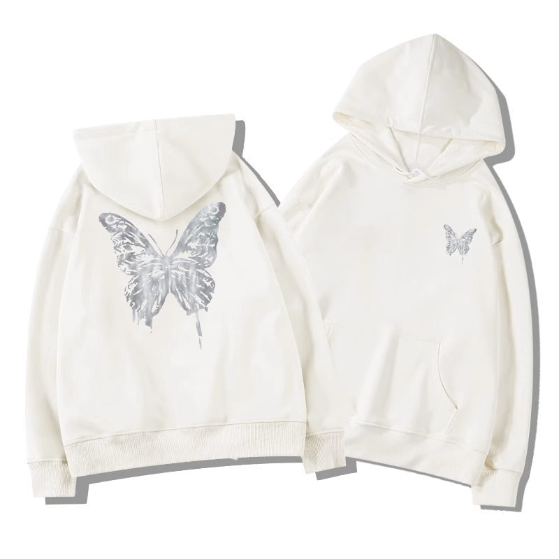 Retro Butterfly Printed Hoodie