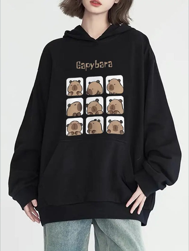 Capybara Print Hoodie