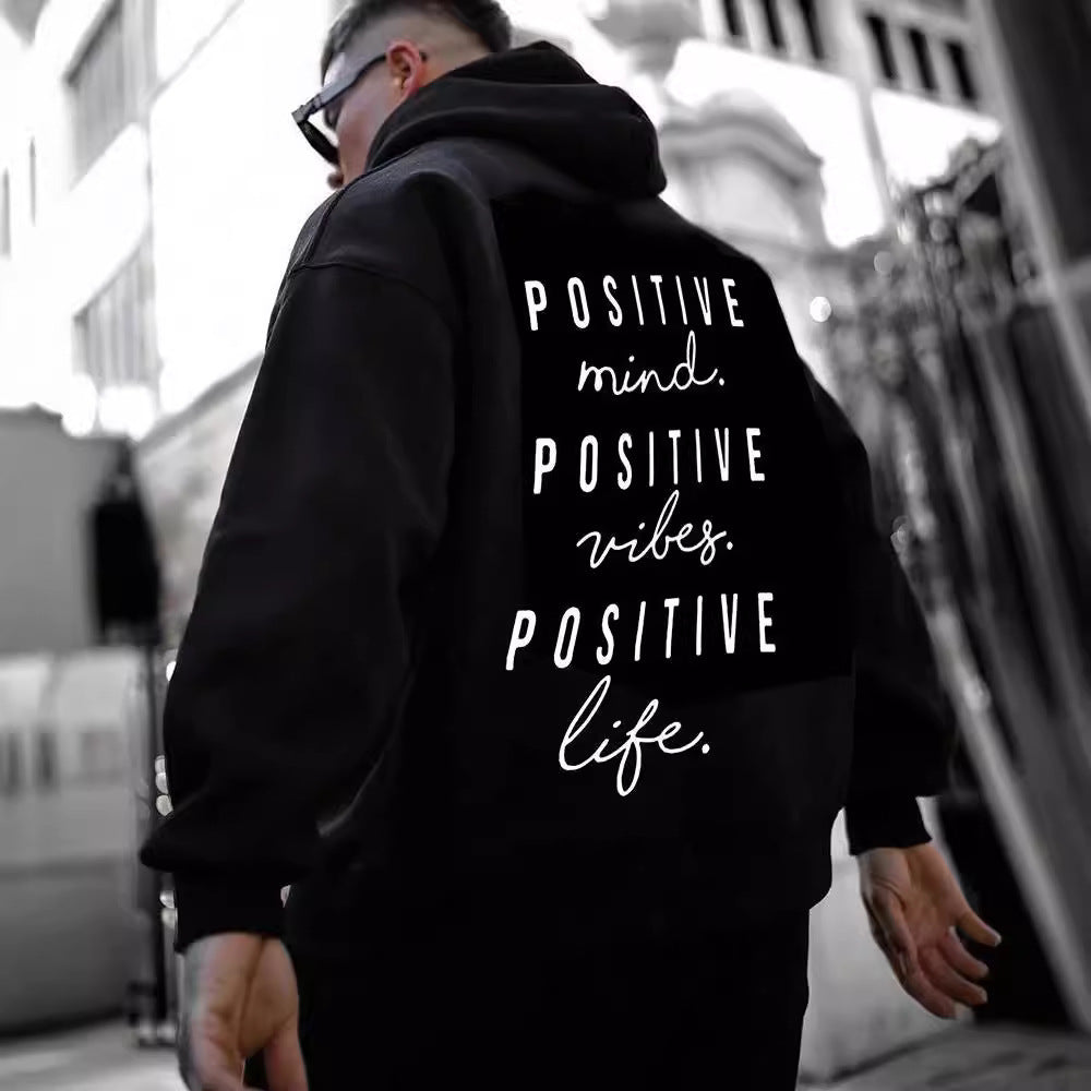 Positive Mind Printed Hoodie