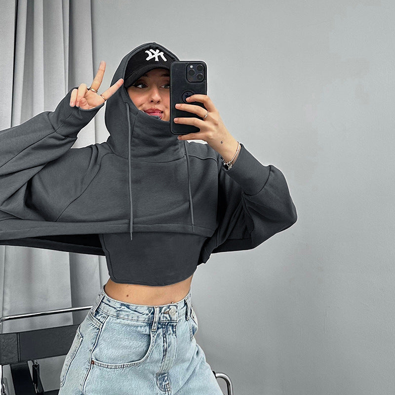 Cropped Cotton Hoodie