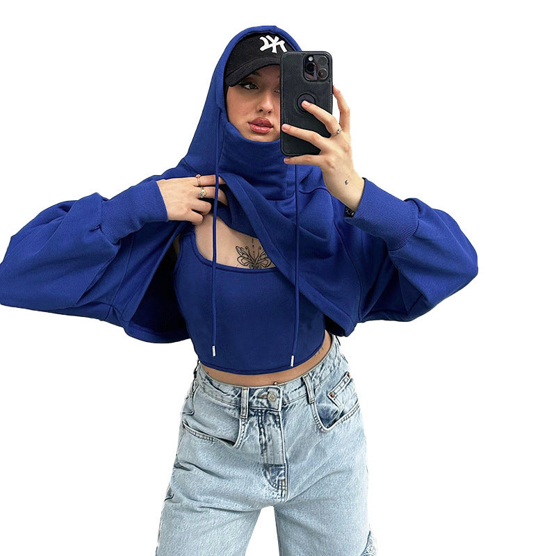 Cropped Cotton Hoodie