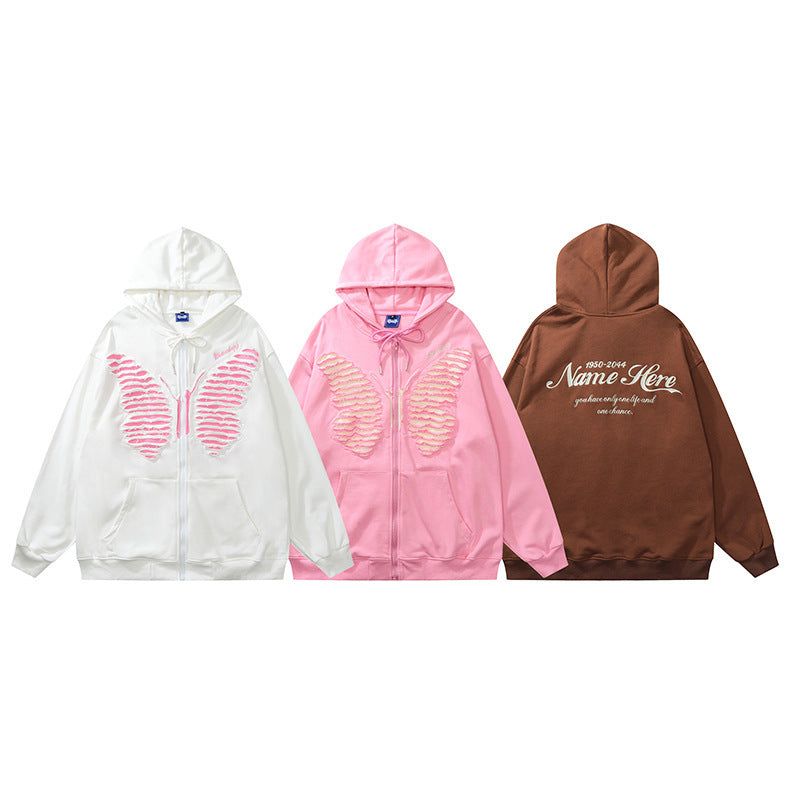 New Sweet Butterfly Print Hoodie