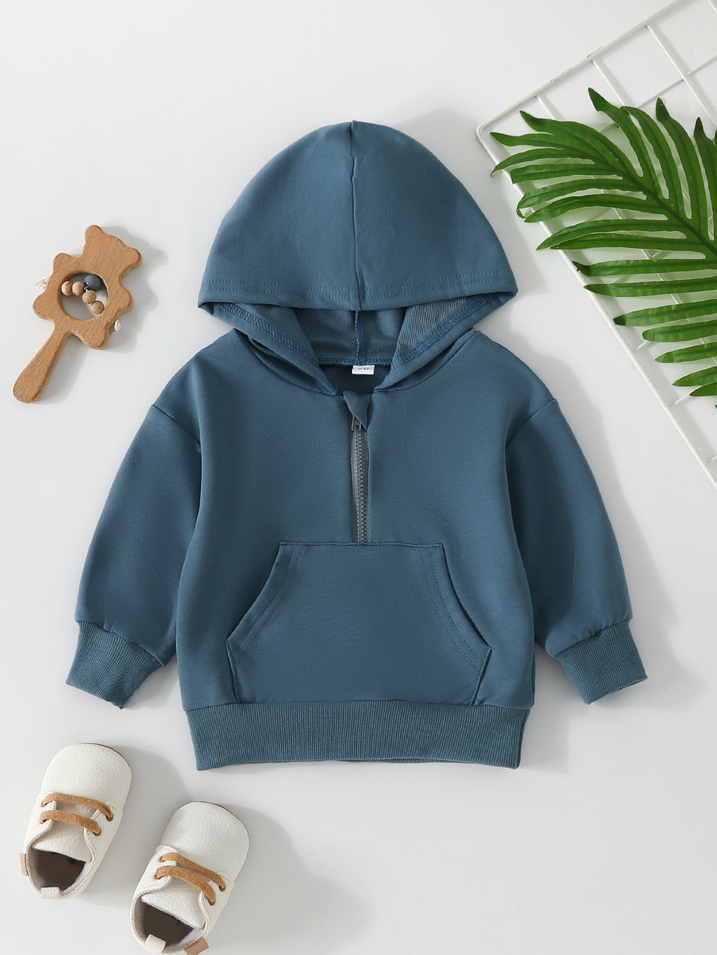 Candy-colored Half Zip Hoodie