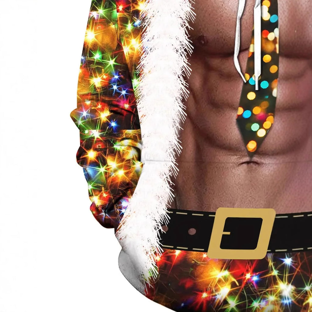 Funny Christmas 3D Printed Six Pack Hoodie