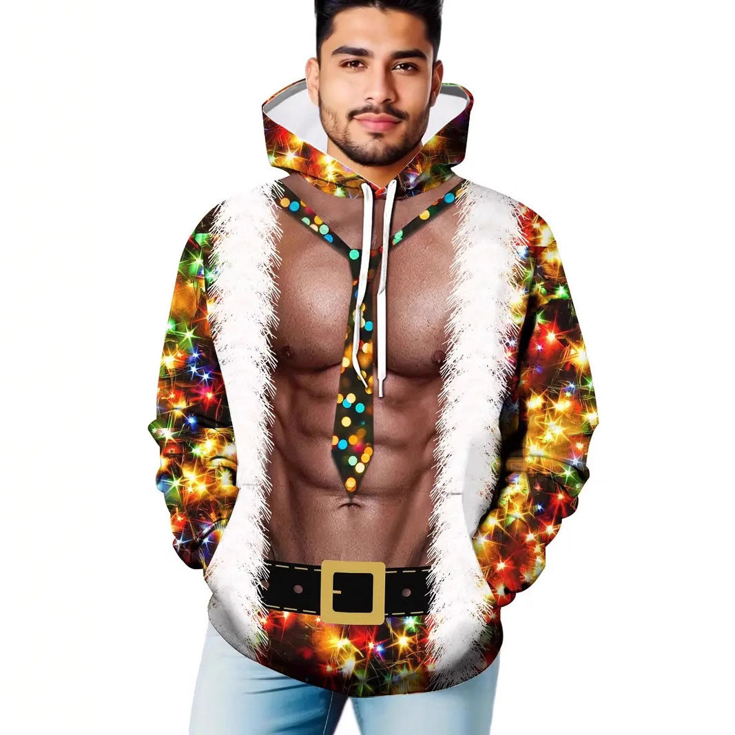Funny Christmas 3D Printed Six Pack Hoodie