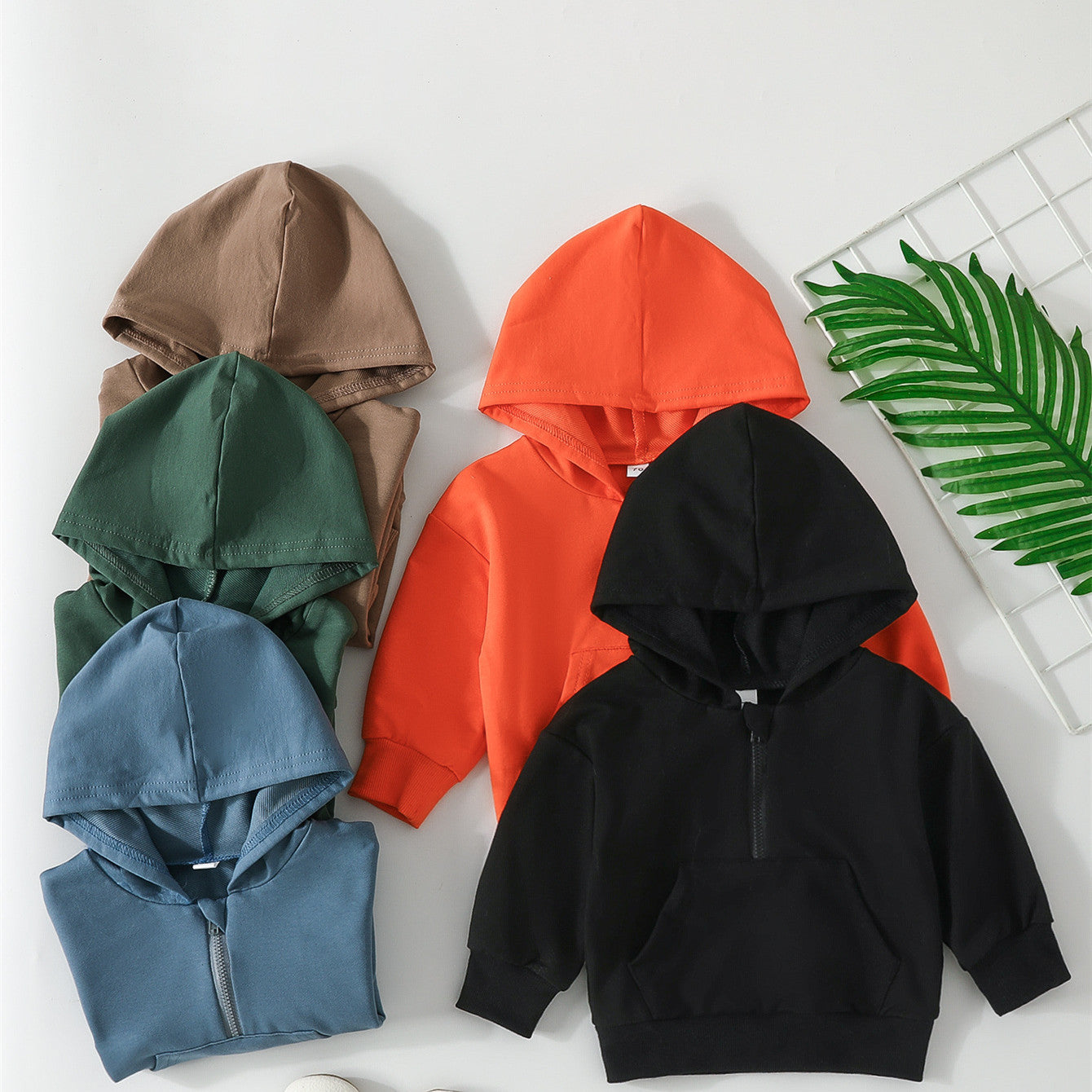 Candy-colored Half Zip Hoodie