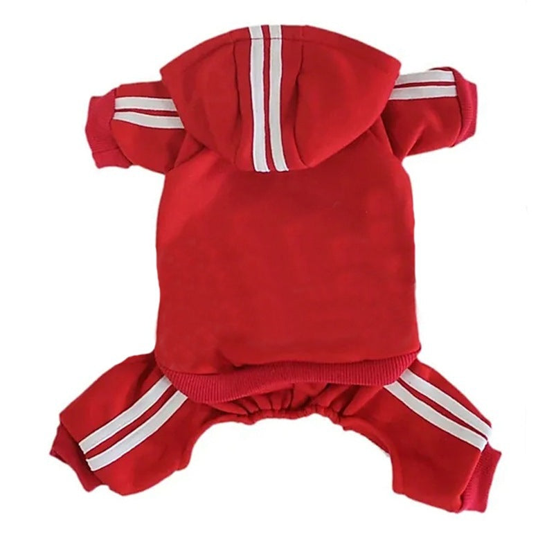 Sporty Striped Dog Hoodie