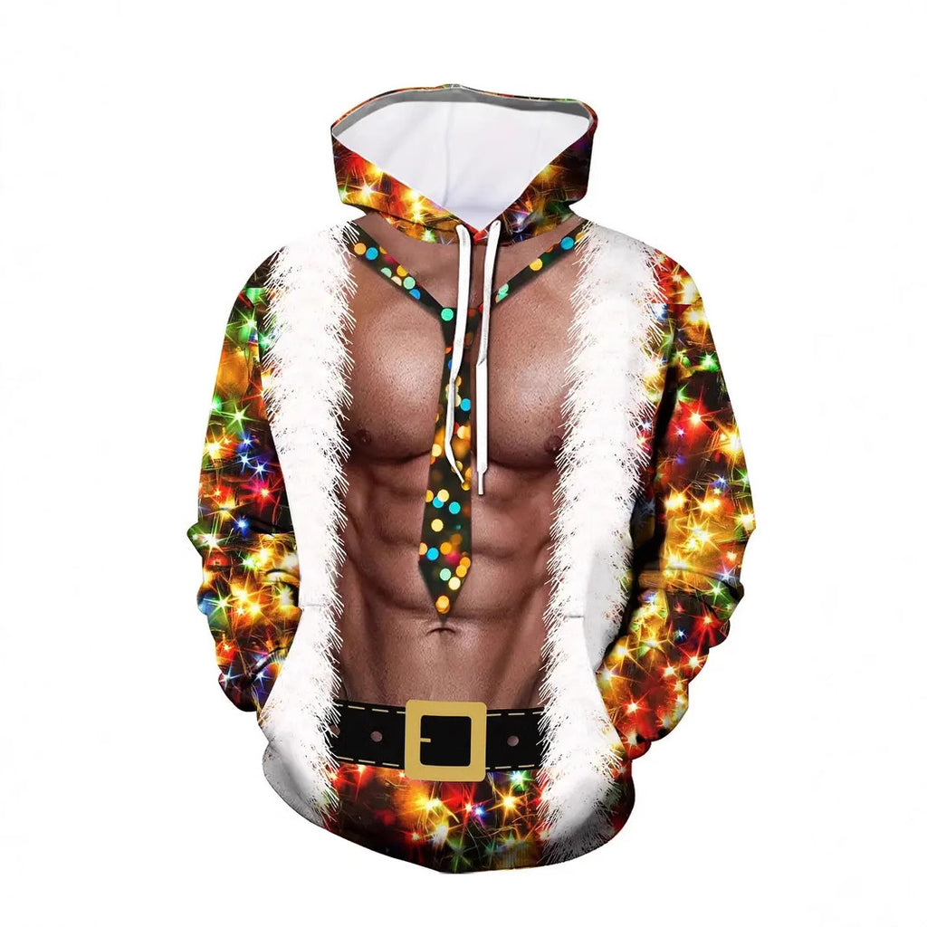 Funny Christmas 3D Printed Six Pack Hoodie
