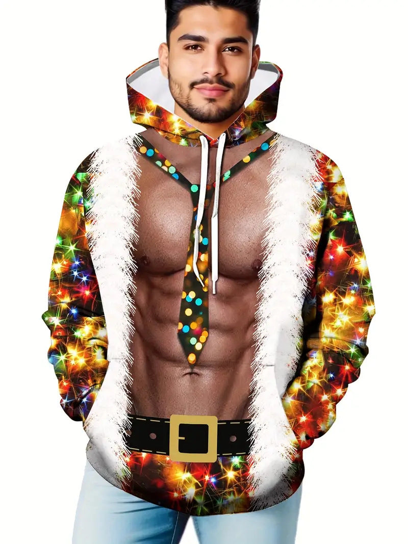 Funny Christmas 3D Printed Six Pack Hoodie