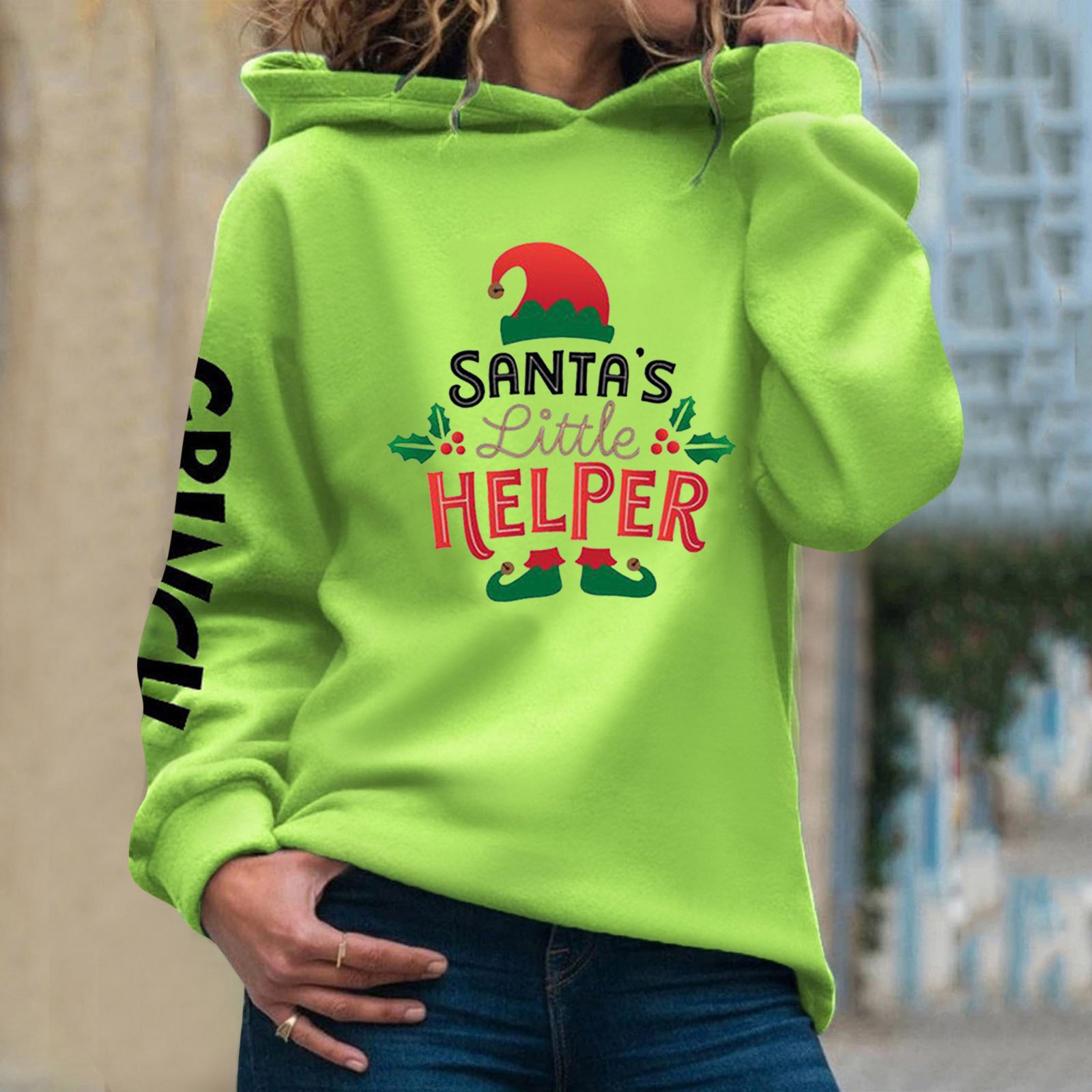 Santa’s Helpers Christmas Grinch Green Hoodie