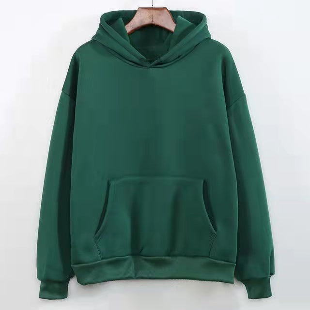 Solid Color Loose Hoodie