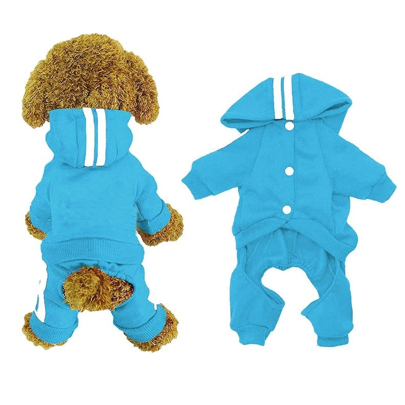 Sporty Striped Dog Hoodie