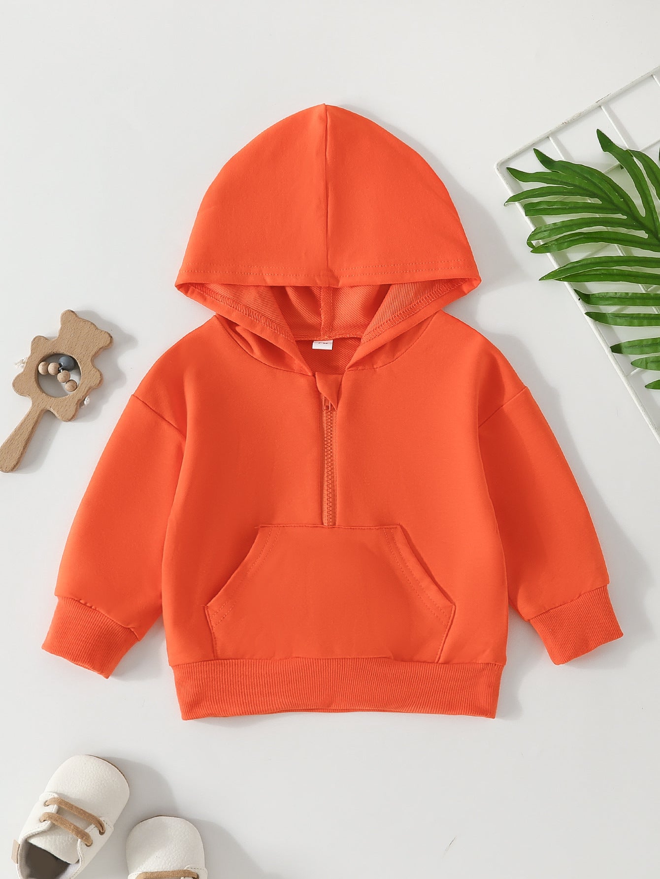 Candy-colored Half Zip Hoodie