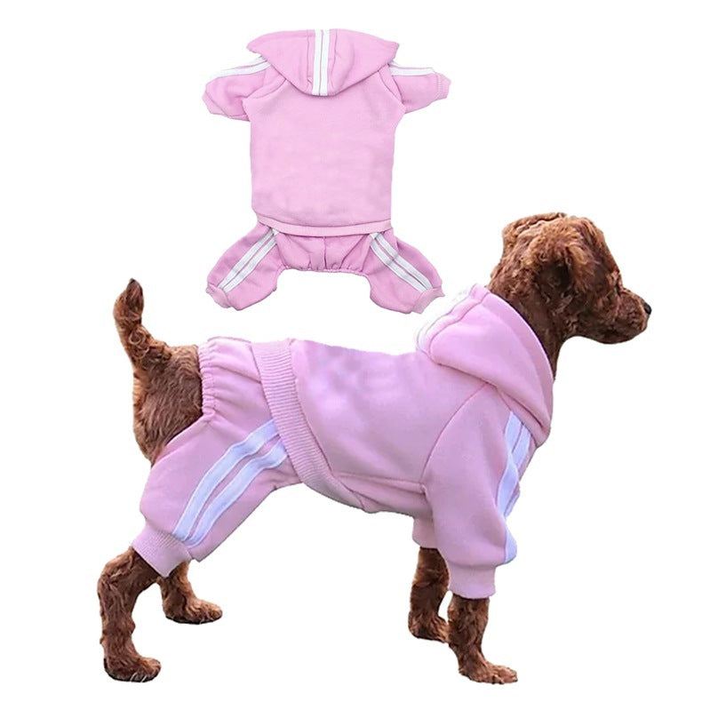 Sporty Striped Dog Hoodie