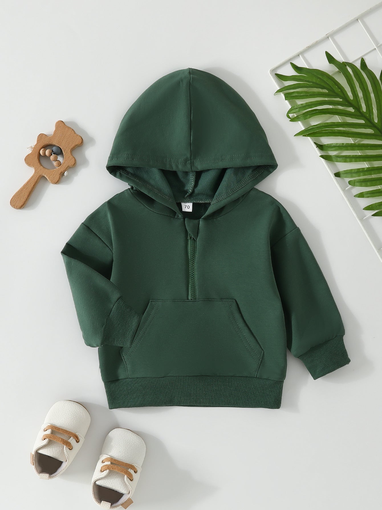 Candy-colored Half Zip Hoodie
